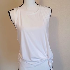 Work Out Top Exercise M White Muscle Sport Shirt